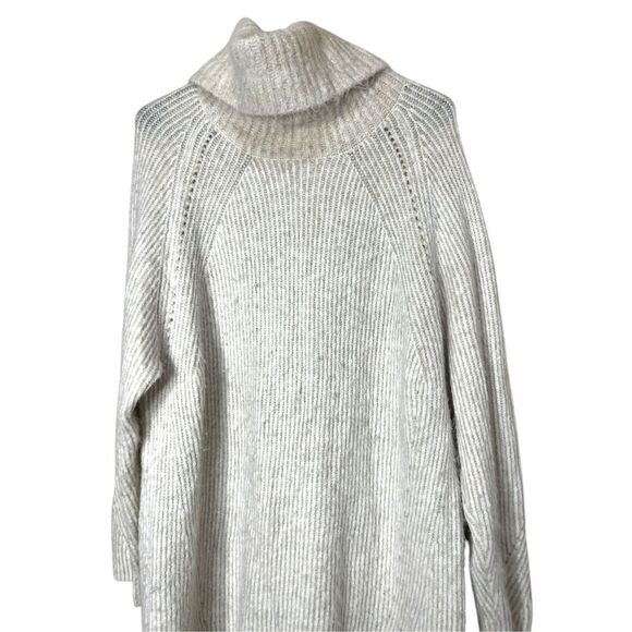 Topshop Cream Loose Oversized Long Turtleneck Sweater Dress Size 0/2 - Picture 2 of 10